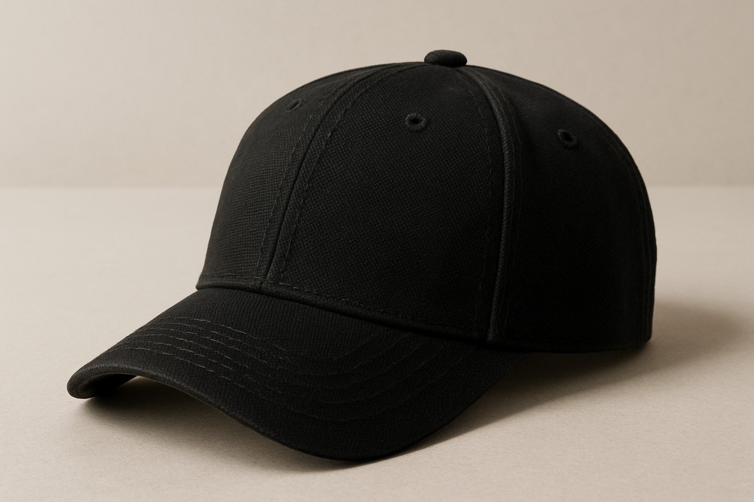 black canvas baseball hat