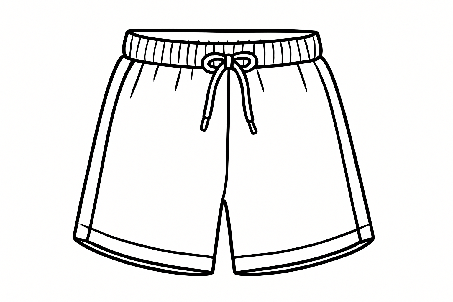 pe shorts black and white outline drawing 